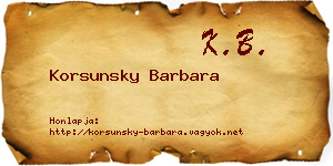 Korsunsky Barbara névjegykártya